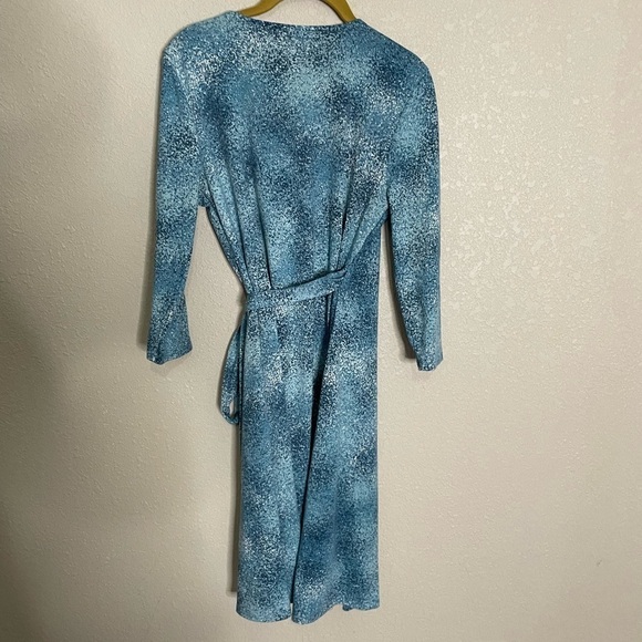 Lularoe Blue Speckle True Wrap Dress V Neck Small - Picture 2 of 6